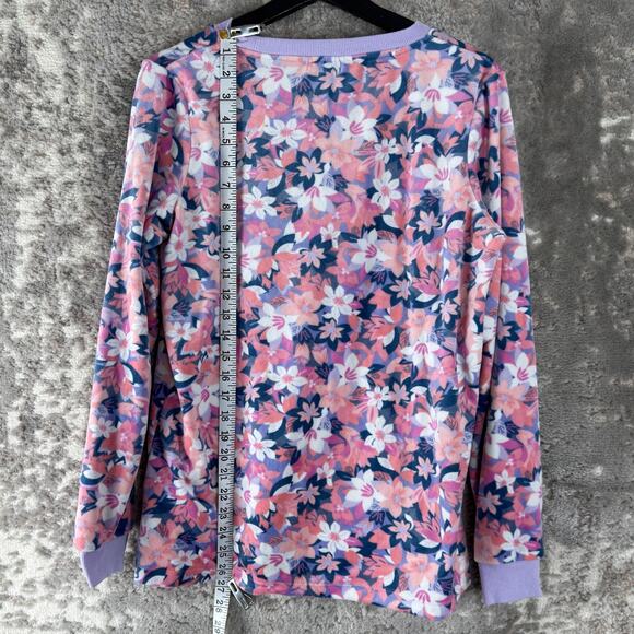 Vera Bradley Size L Floral Print Stretch Outdoor Sweater Pink Long Sleeve Casual - Picture 2 of 7